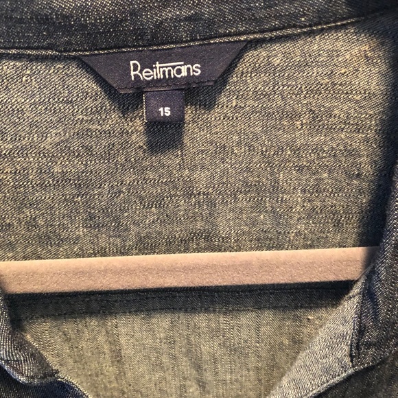 Chambray, sleeveless shirt dress, Sz 15 - Picture 5 of 6